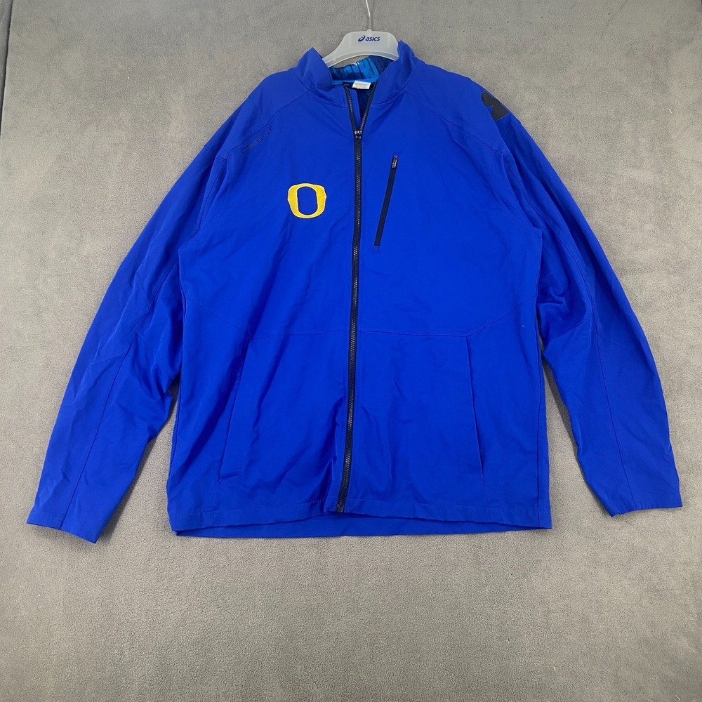 Oregon Ducks Asics Jacket Mens 2XL Blue Under Armour NCAA Football Sports Zip Up